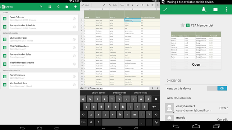 Google Docs et Sheets: les deux nouvelles applications Google