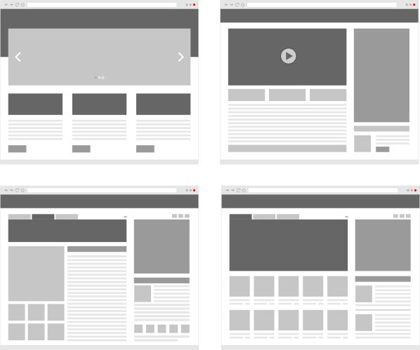 Le zoning (ou wireframe) du site internet