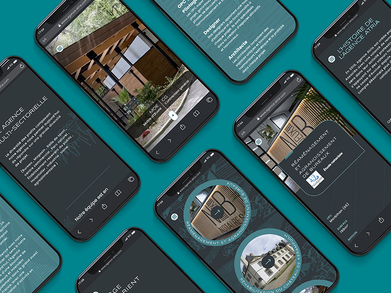 ATRIA, réalisation d'un site internet vitrine sous WordPress, vue mobile 2