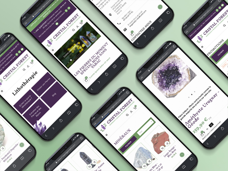 Cristal Forest, refonte du site e-commerce par ARTGO Média vue mobile