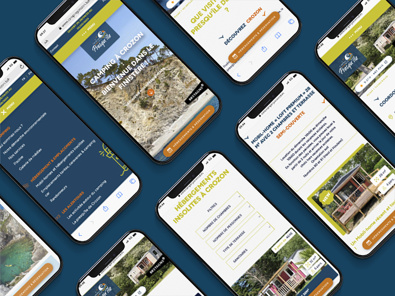 Camping de la Presqu'île de Crozon, site internet vitrine par ARTGO Média, vue mobile