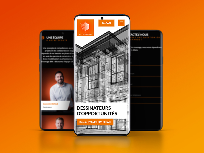 DRAW-FACTORY, site vitrine WordPress réalisé par ARTGO Média, vue mobile