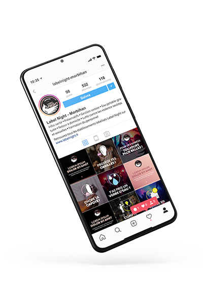 Label Night, réalisation logo et charte graphique par ARTGO Média, vue réseaux sociaux