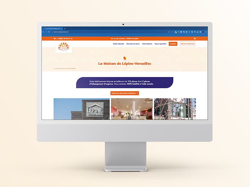 Lépine-Versailles, création d'un site internet vitrine sous WordPress par ARTGO Média, vue PC