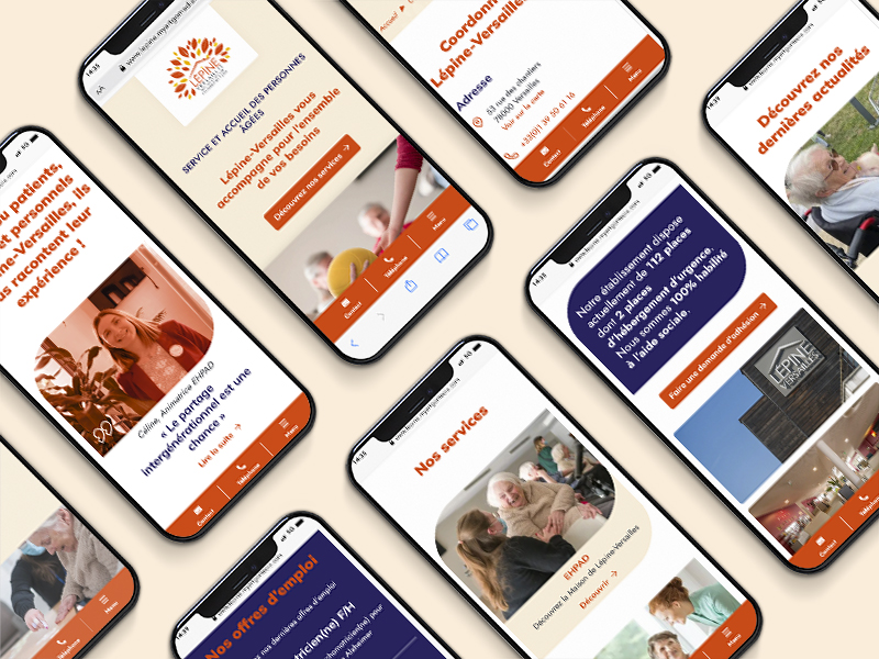 Lépine-Versailles, création d'un site internet vitrine sous WordPress par ARTGO Média, vue mobile