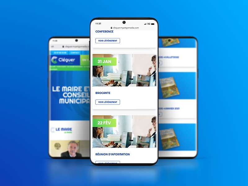 Mairie de Cléguer, site internet réalisé par ARTGO Média, vue mobile