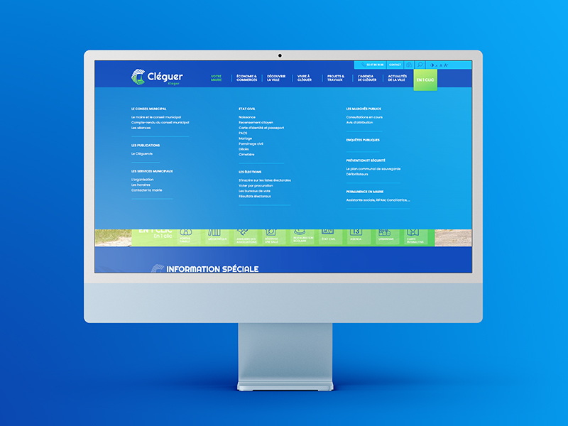 Mairie de Cléguer, site internet réalisé par ARTGO Média, vue PC