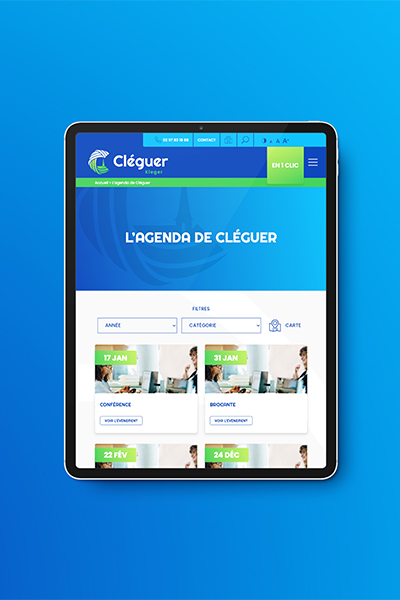 Mairie de Cléguer, site internet réalisé par ARTGO Média, vue tablette