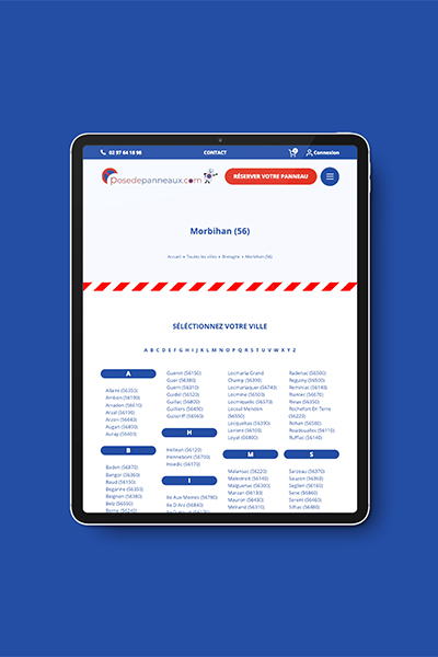 Posedepanneaux.com, création d'un site ecommerce par ARTGO Média, vue tablette