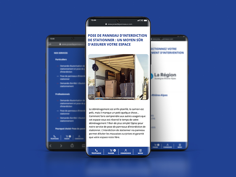 Posedepanneaux.com, création d'un site ecommerce par ARTGO Média, vue mobile 2