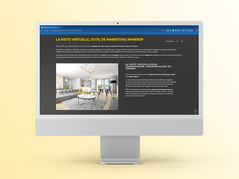 PIX-FACTORY, refonte site internet vitrine par ARTGO Média, vue PC