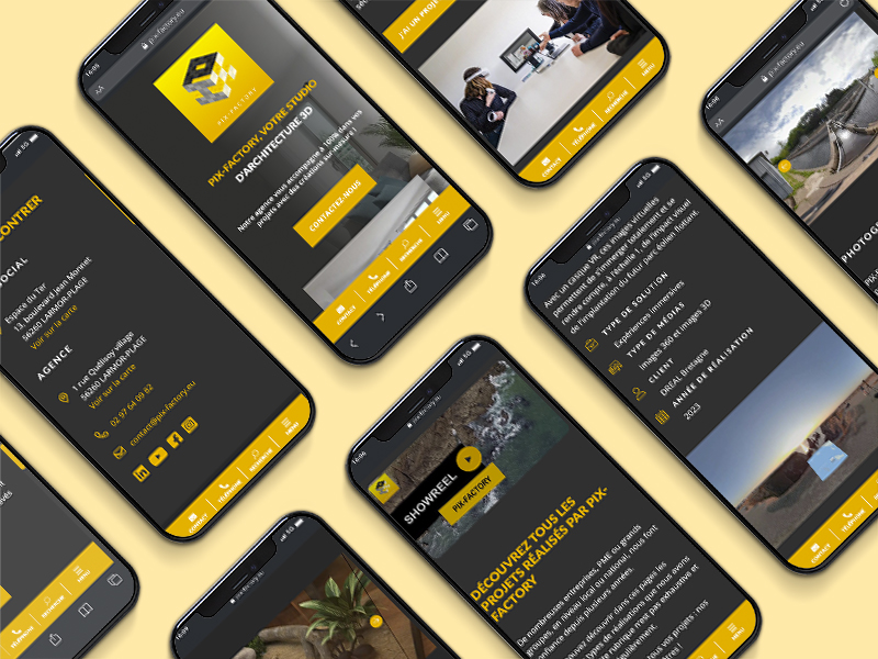 PIX-FACTORY, refonte site internet vitrine par ARTGO Média, vue mobile 3