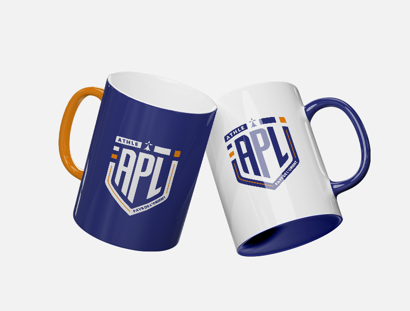 Athlé Pays de Lorient, refonte d'une identité visuelle, tasses