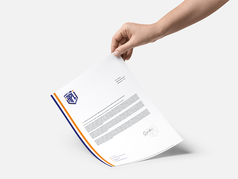 Athlé Pays de Lorient, refonte d'une identité visuelle, entête papier
